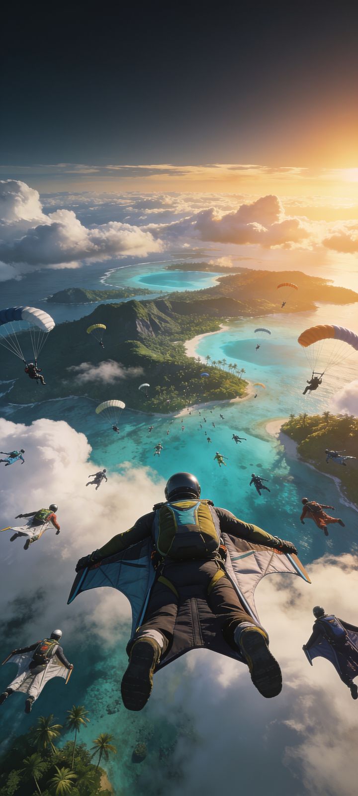 Paradrop Skies — phone wallpaper preview