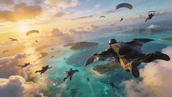 Paradrop Skies — gaming wallpaper preview
