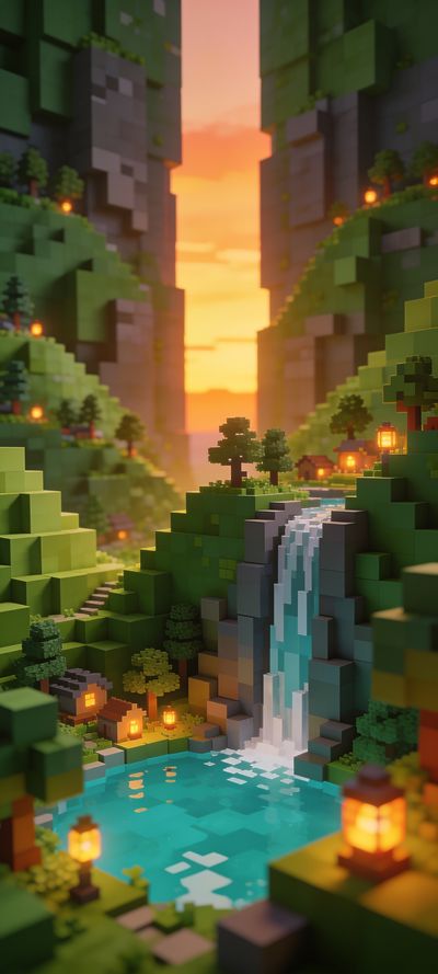 Voxel Valley — gaming wallpaper preview
