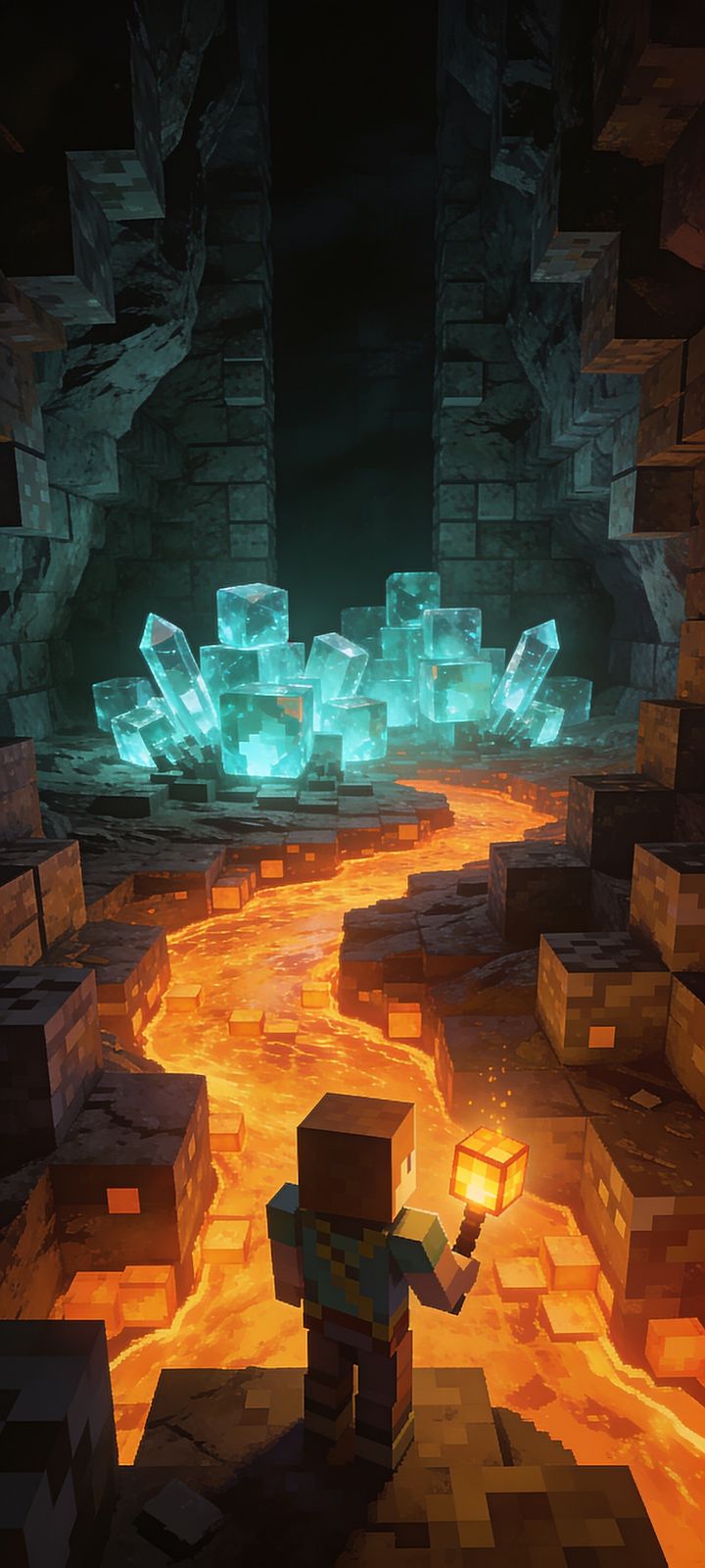 Pixel Caves — phone wallpaper preview