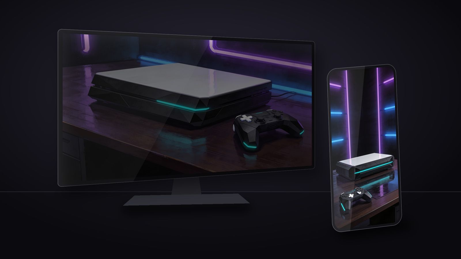Next-Gen Setup on a phone and a monitor