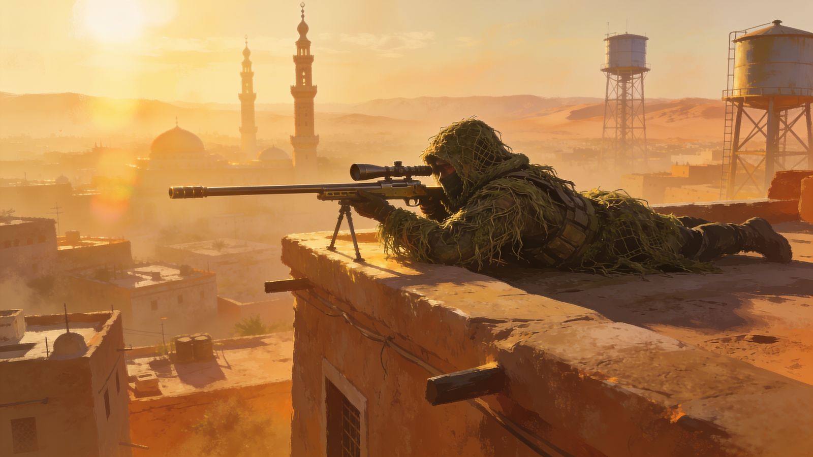 Rooftop Watch — 4K desktop wallpaper preview