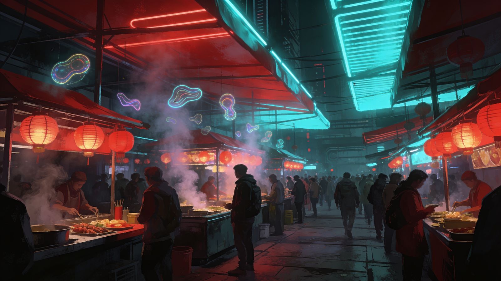Night Market Neo — 4K desktop wallpaper preview