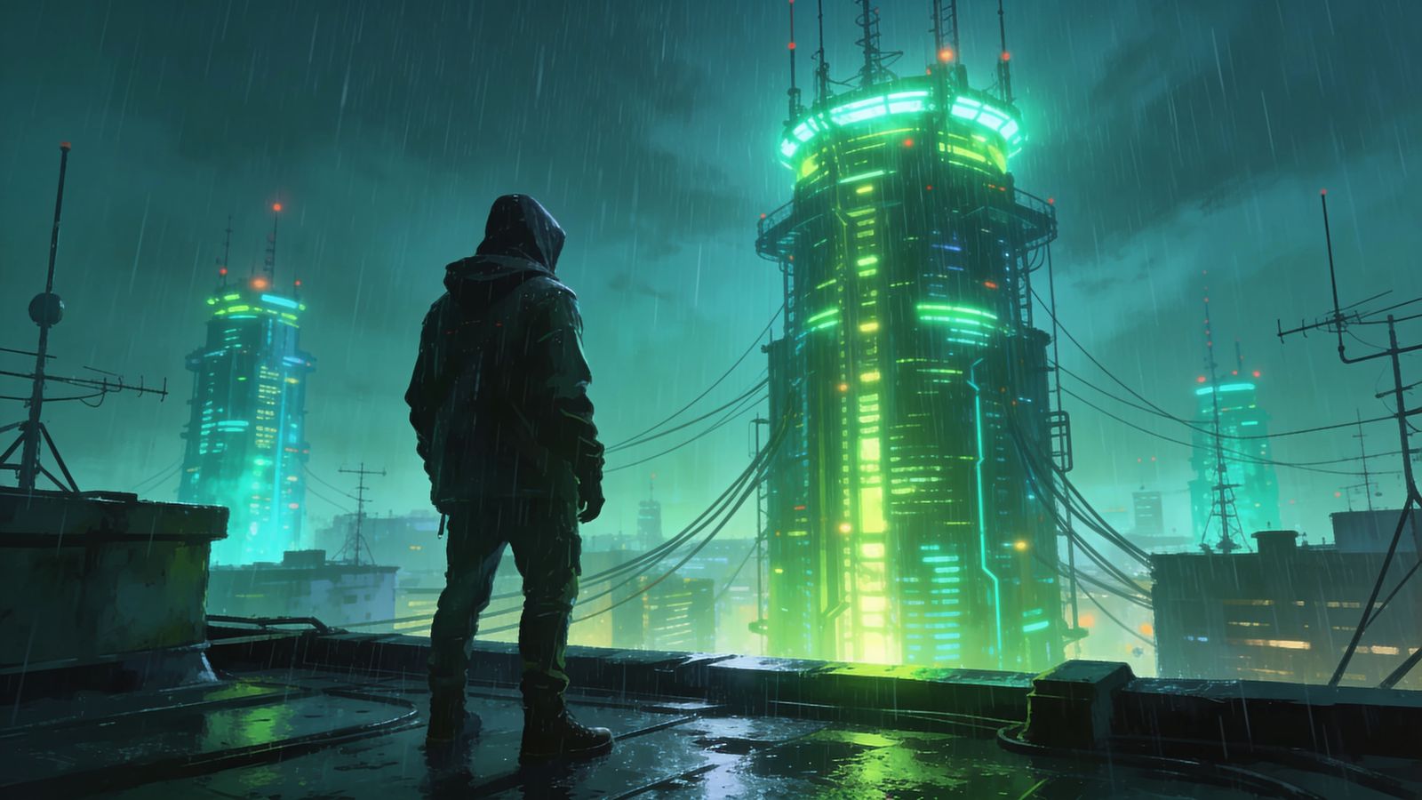 Data Rain — 4K desktop wallpaper preview