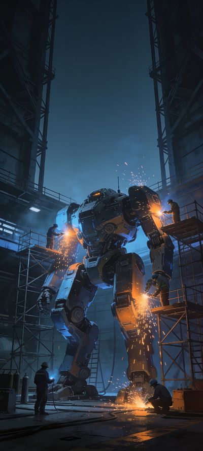 Mech Hangar — gaming wallpaper preview