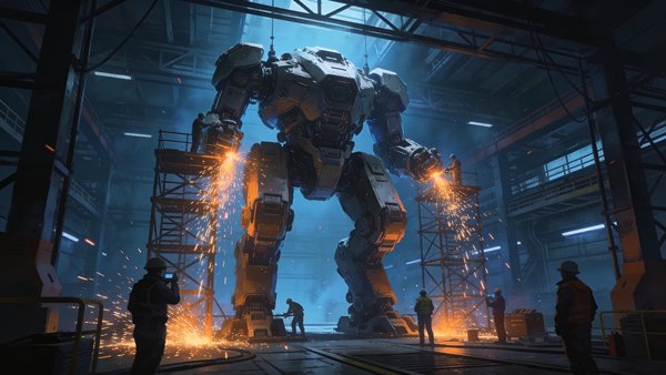 Mech Hangar — gaming wallpaper preview