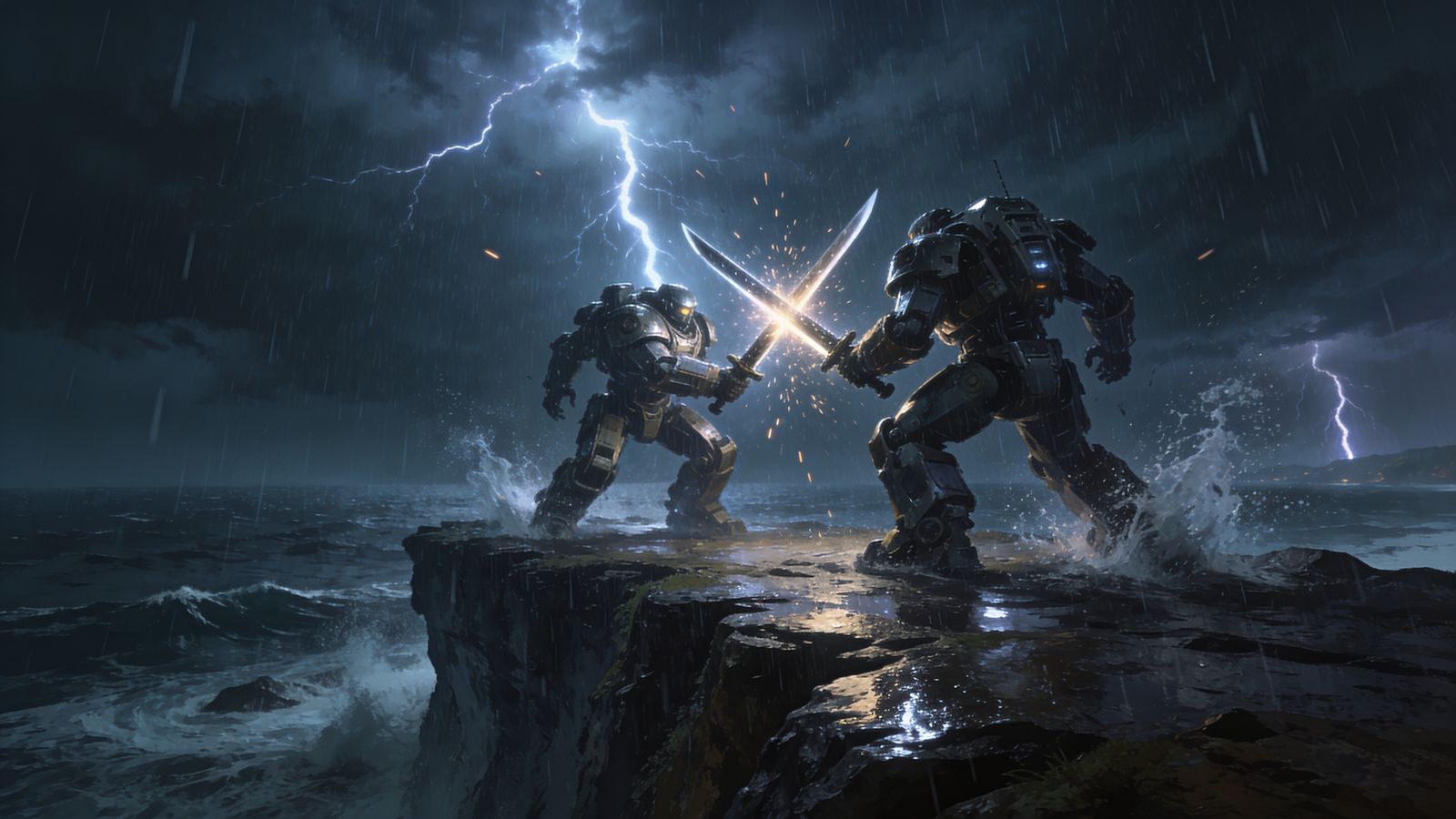 Steel Duel — 4K desktop wallpaper preview