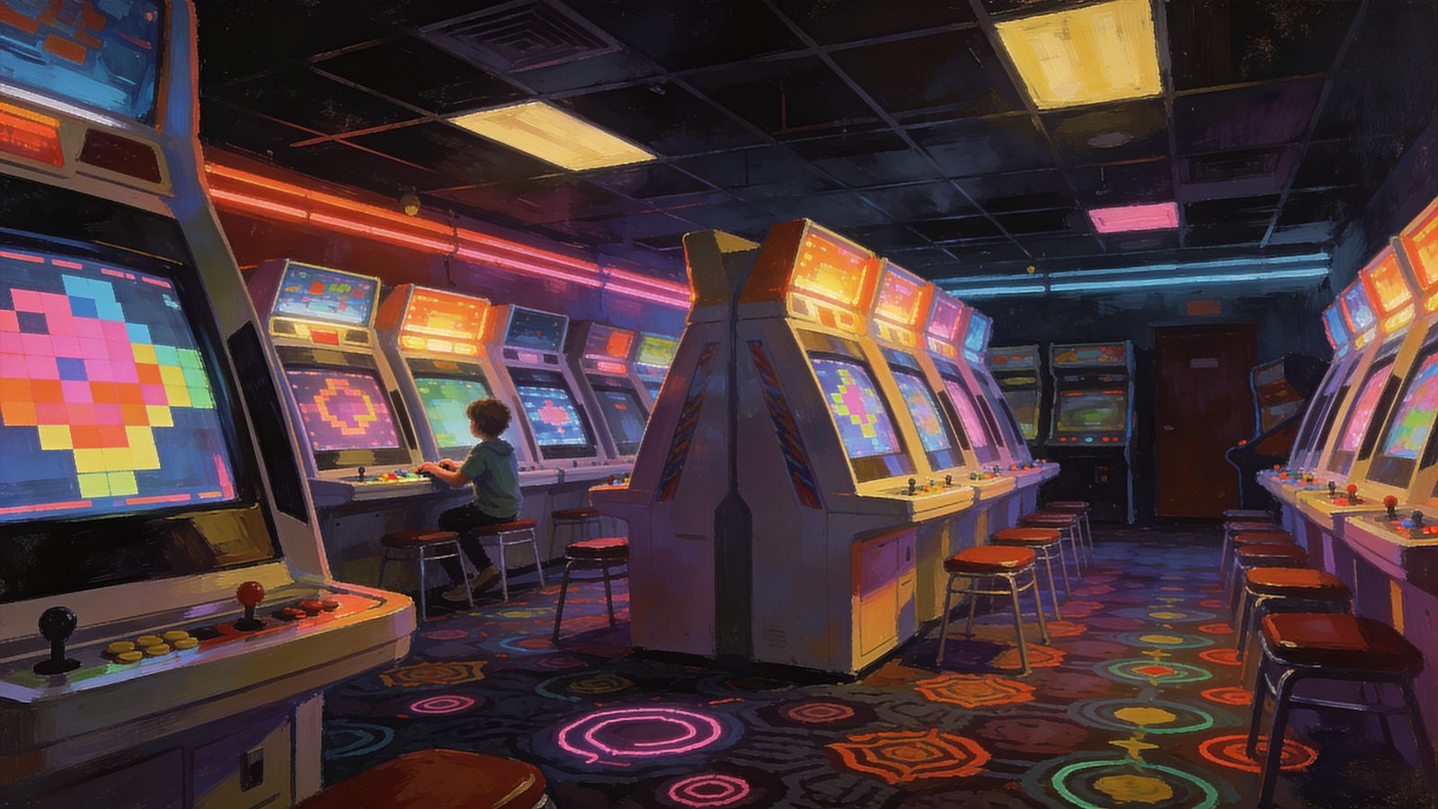 Arcade Nights — 4K desktop wallpaper preview